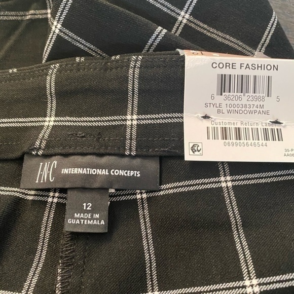 NWT Inc Capri Cut Cropped Checkered Trouser Size12 - Picture 5 of 6
